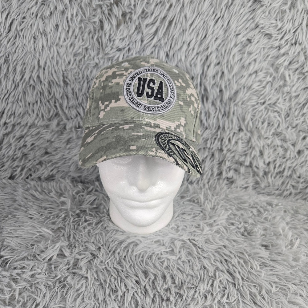 Unbranded USA Baseball Cap Unisex One Size Green Digital Camo Embroidered Hat‎